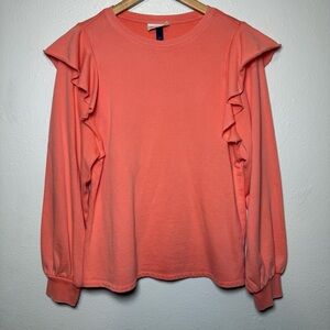 Universal Thread Coral Ruffle shoulder Women's sweatshirt